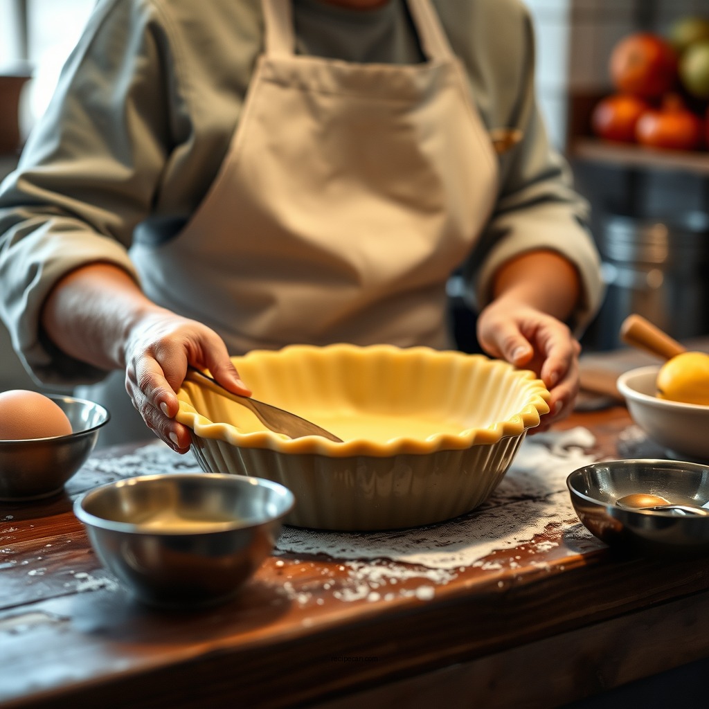Preparing the Pie Crust - old fashioned egg custard pie recipe