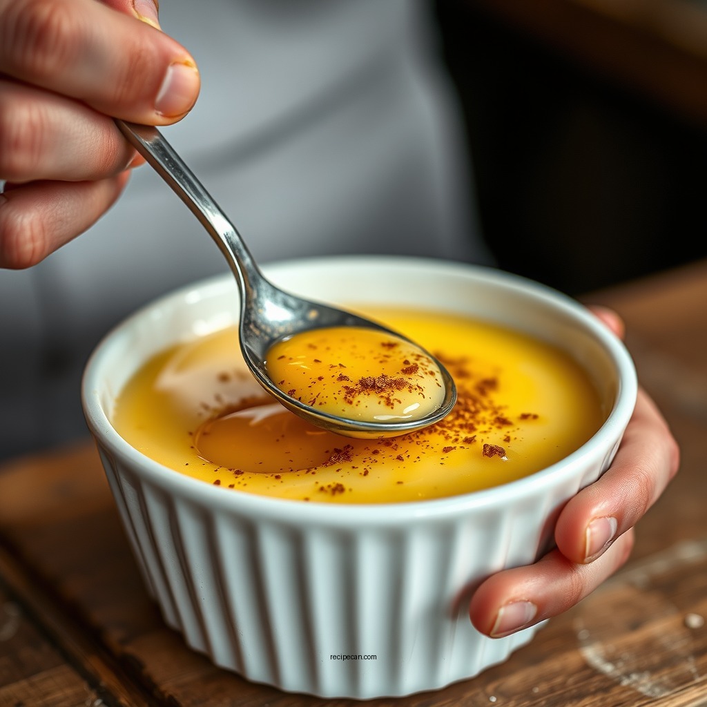 Baking the Custard - old fashioned egg custard recipe