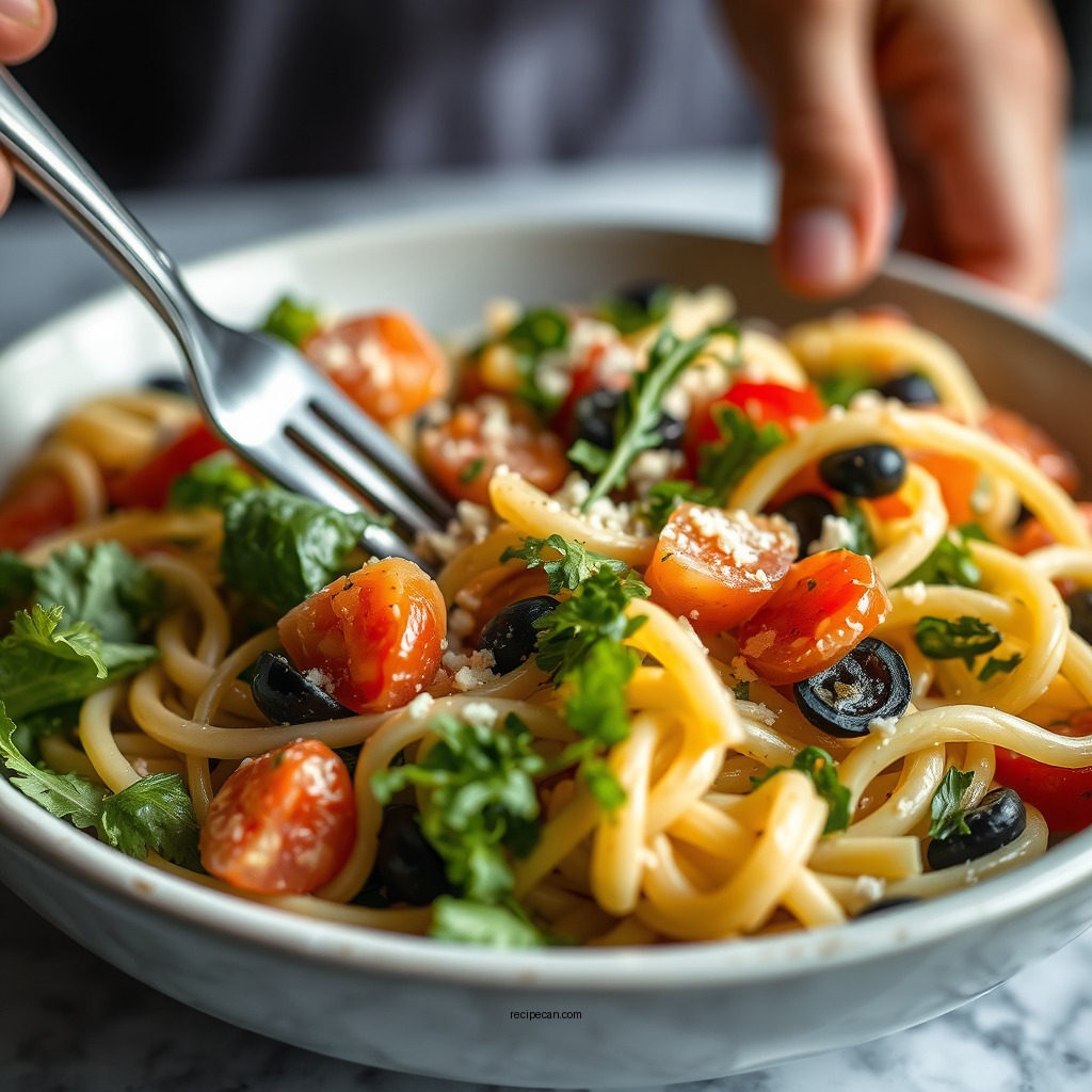 Mixing the Salad - olive garden pasta salad recipe