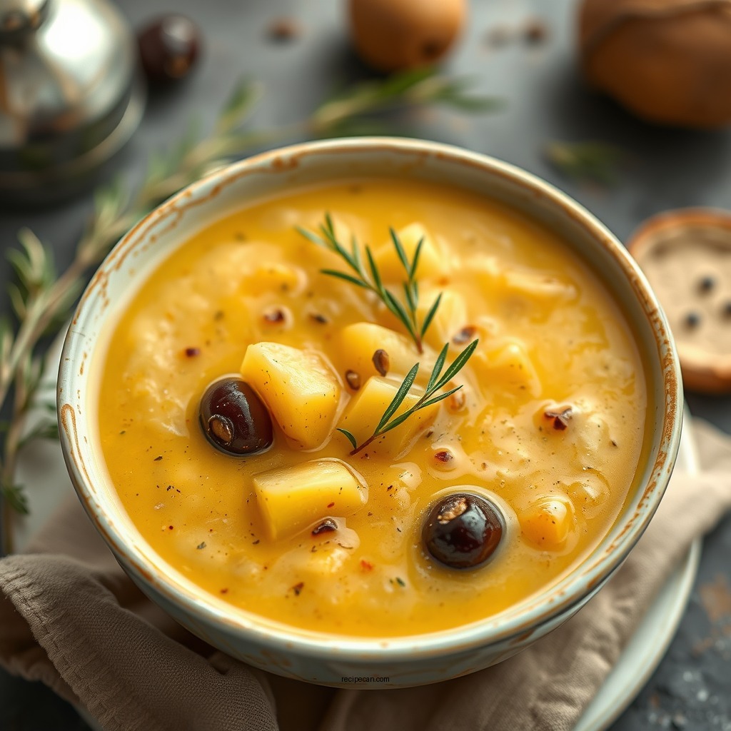 Creamy Olive and Potato Soup - olive soup recipes