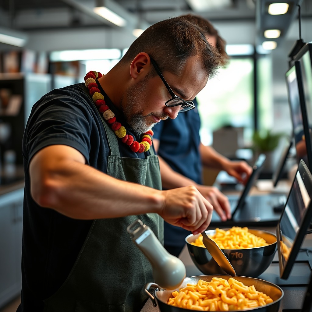 Preparing the Macaroni - ono hawaiian mac salad recipe