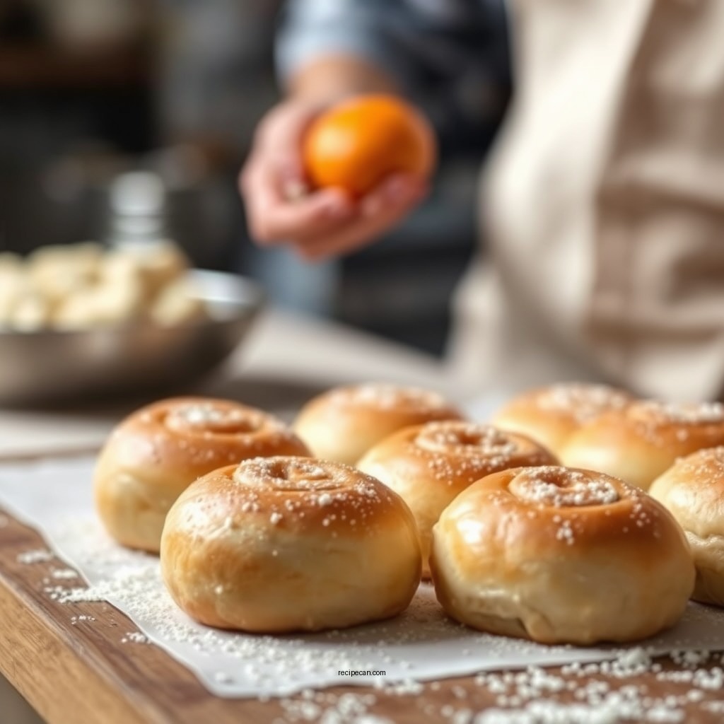 Shaping the Rolls - orange rolls recipe