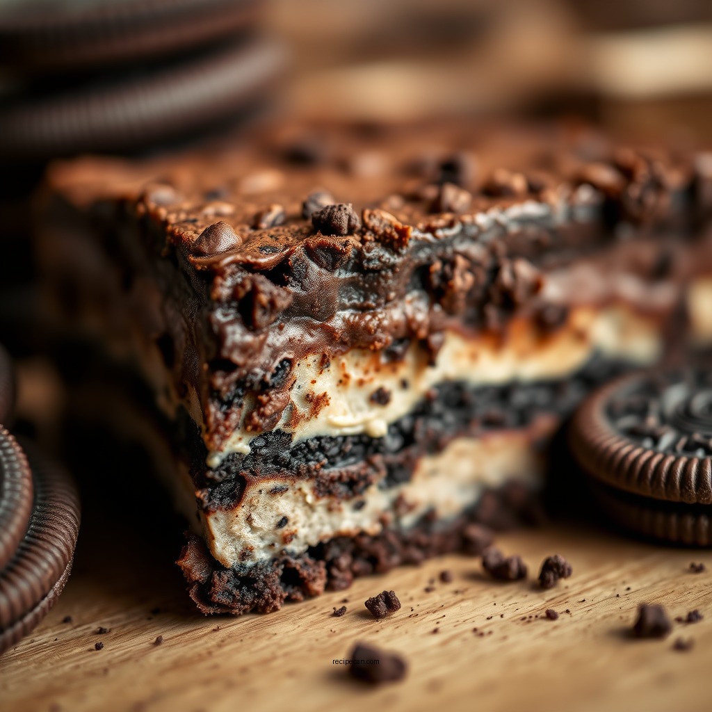 Adding the Oreo Layer - oreo brownie recipe