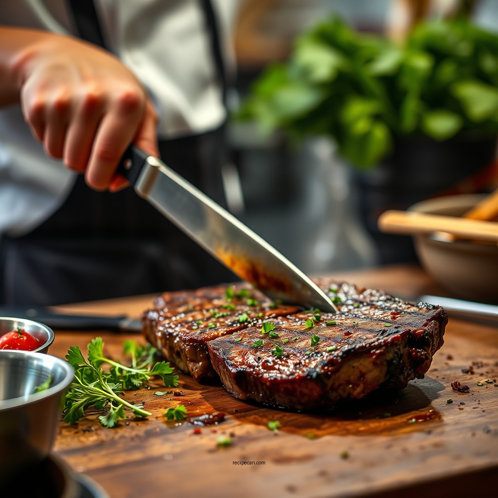 Preparing the Steak - outback steak salad recipe
