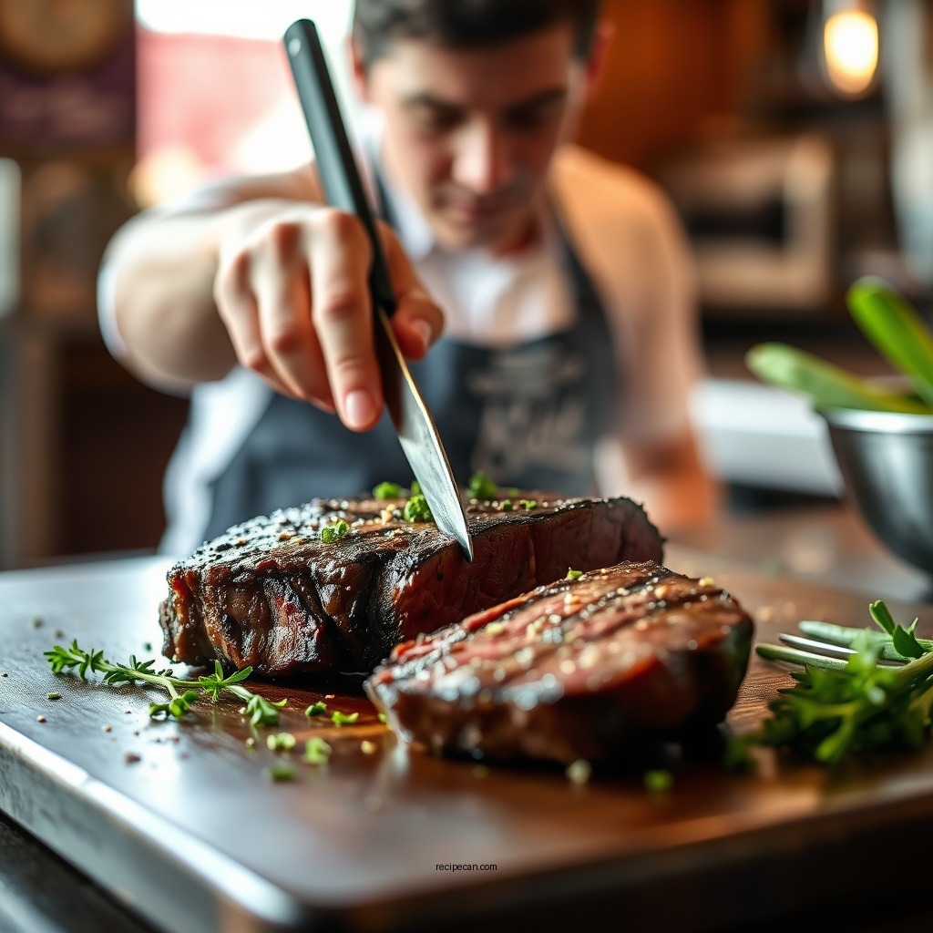 Preparing the Steak - outback steakhouse steak salad recipe