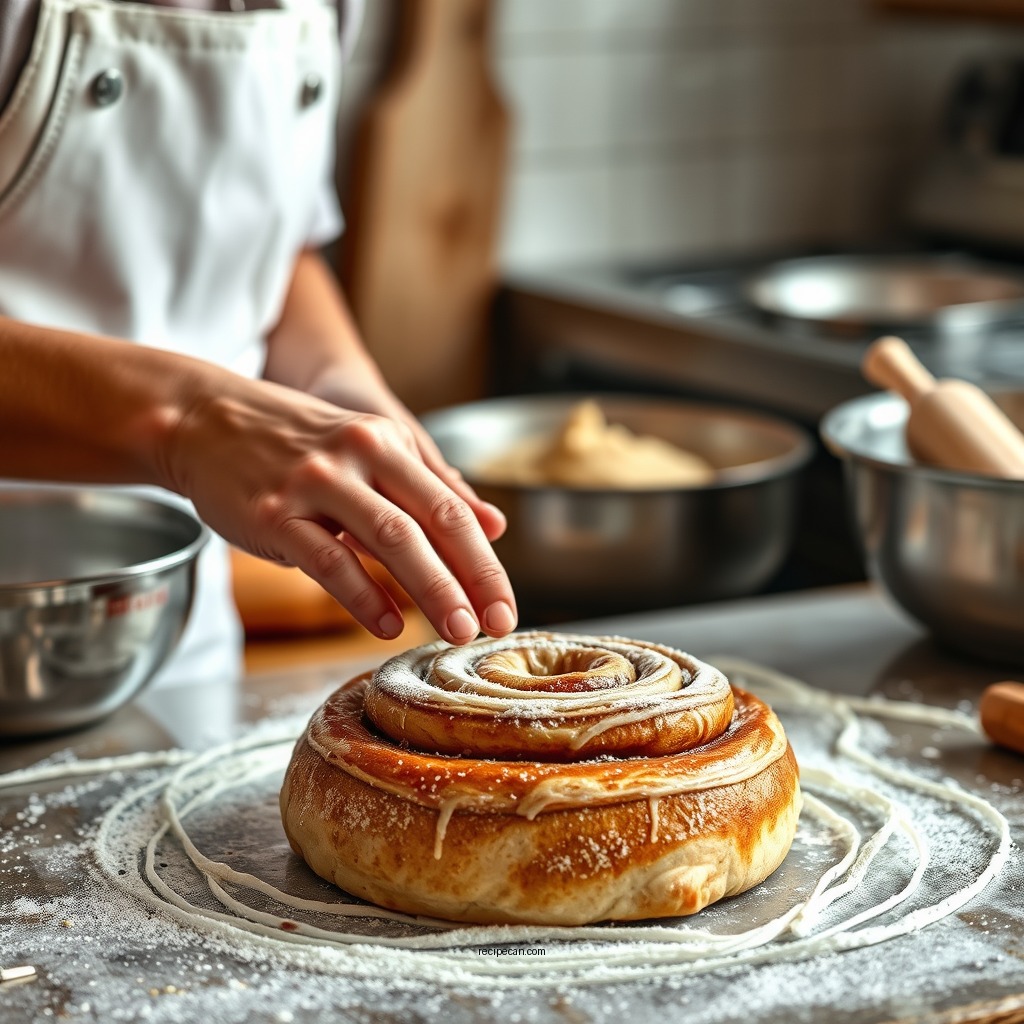 Preparing the Dough - overnight cinnamon roll recipe