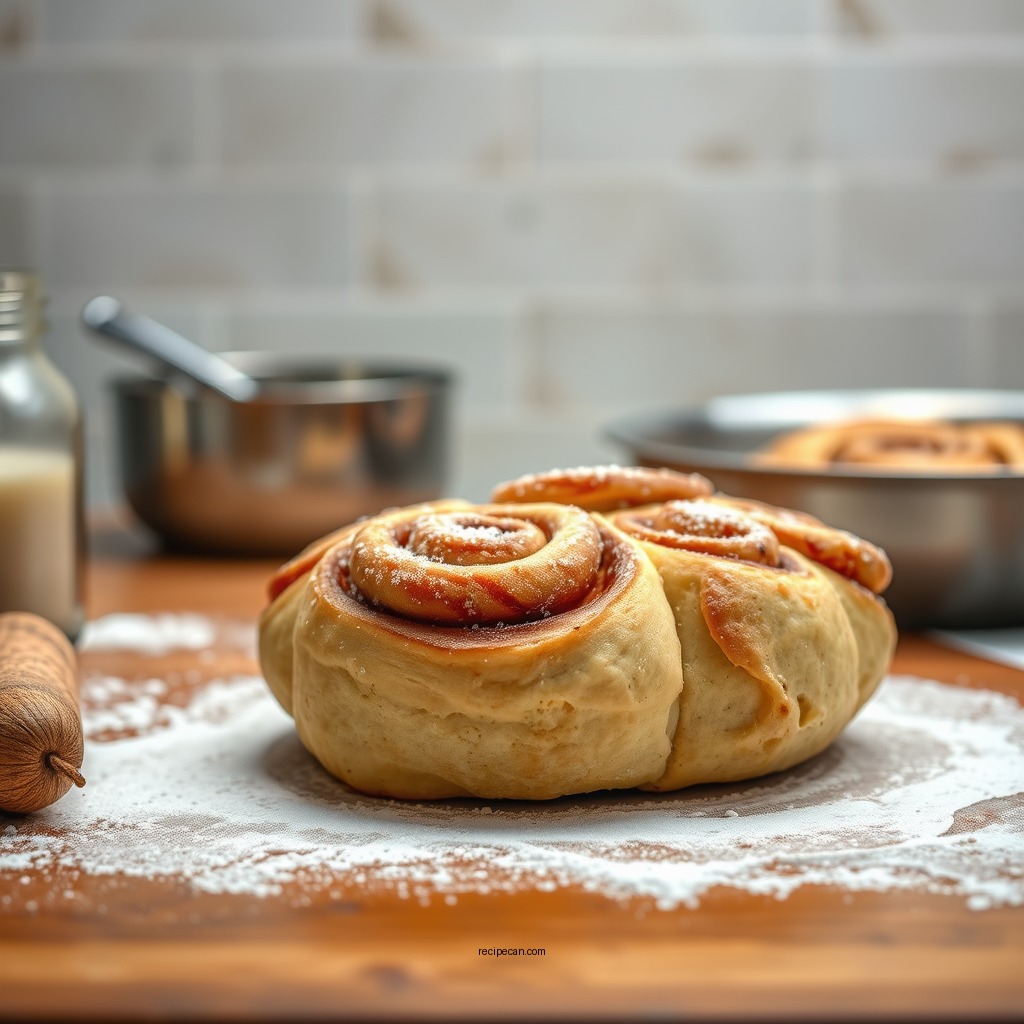 Preparing the Dough - overnight cinnamon rolls recipe