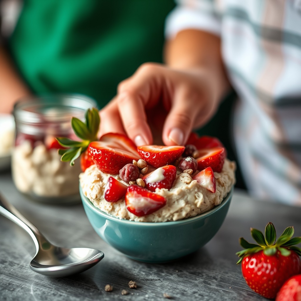 Overnight Soaking Process - overnight oats recipe strawberry