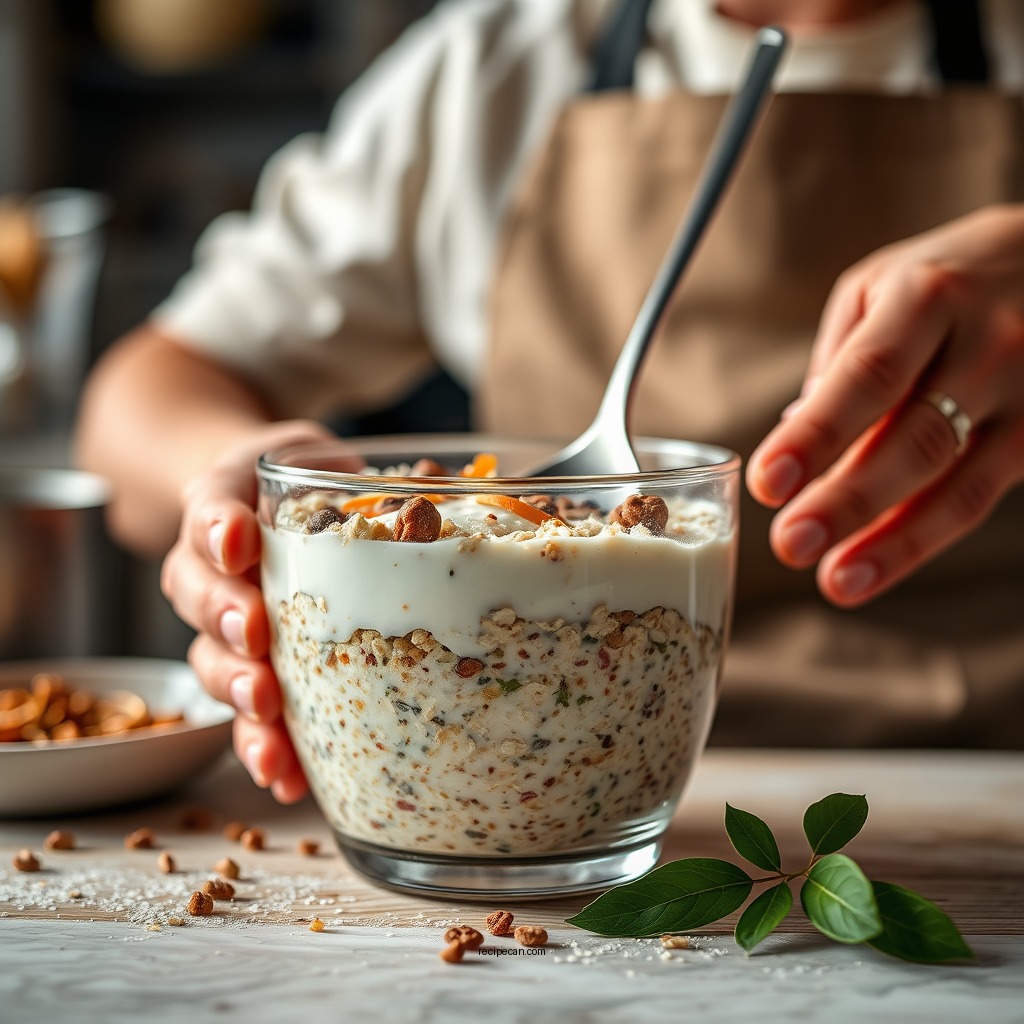 Step-by-Step Preparation - overnight oats with greek yogurt recipe