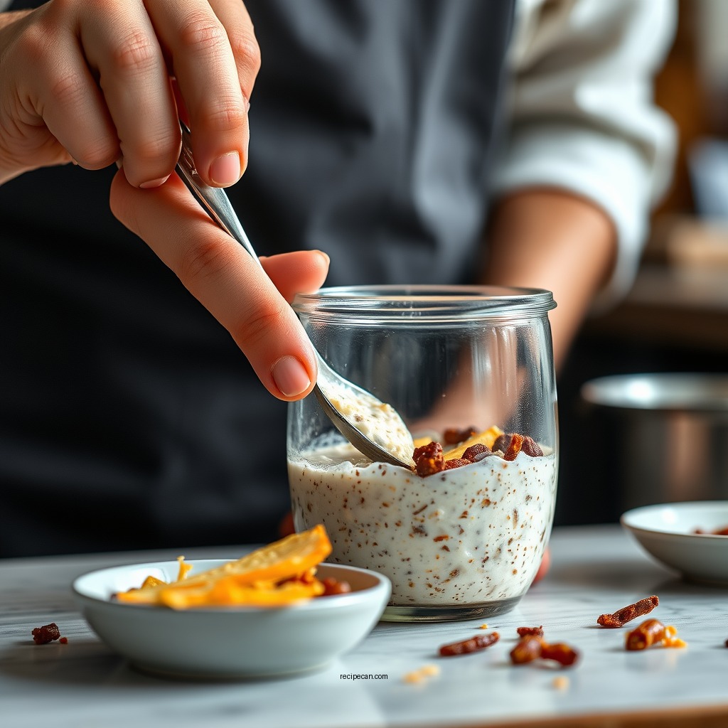 Step-by-Step Preparation - overnight oats with yogurt recipe