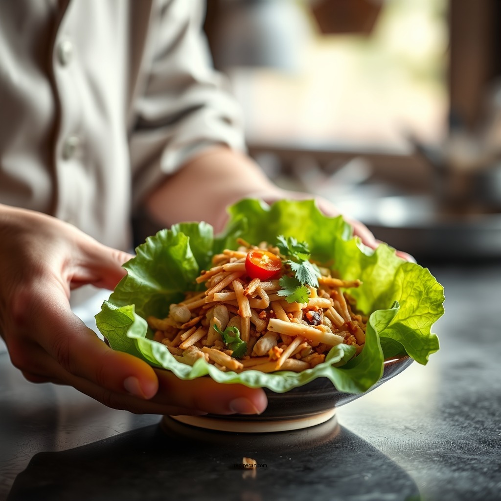 Preparing the Chicken Filling - p.f. chang's recipe for lettuce wraps