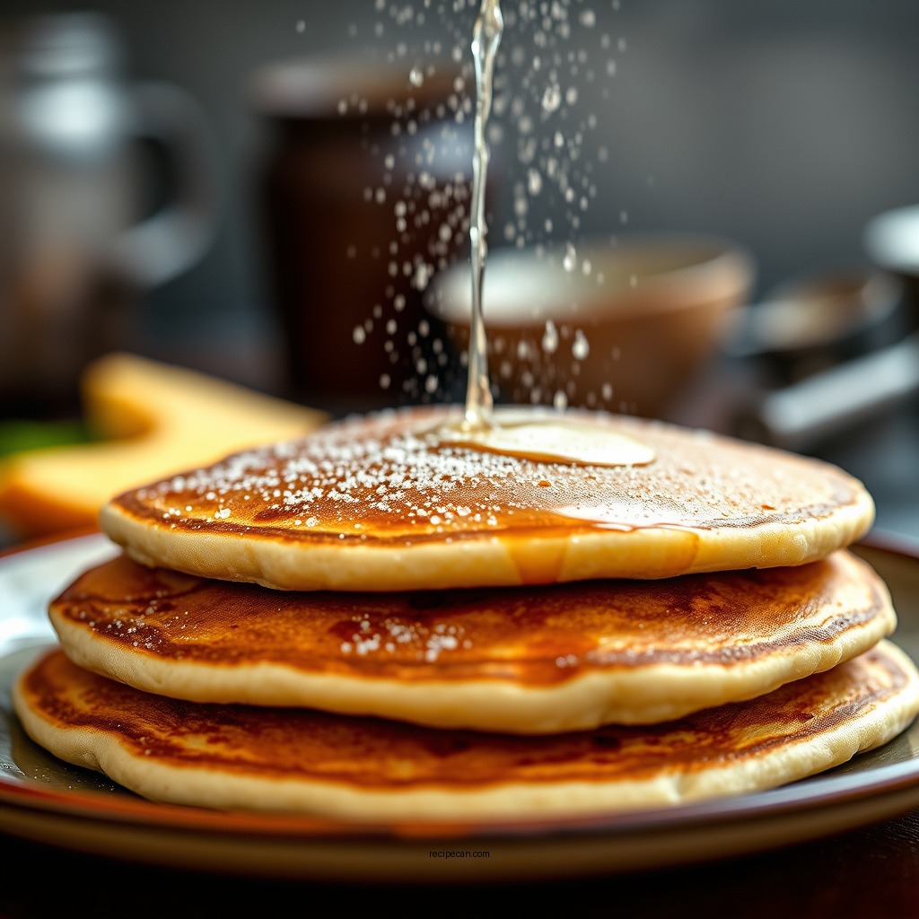 Cooking the Pancakes - pancake recipe no milk