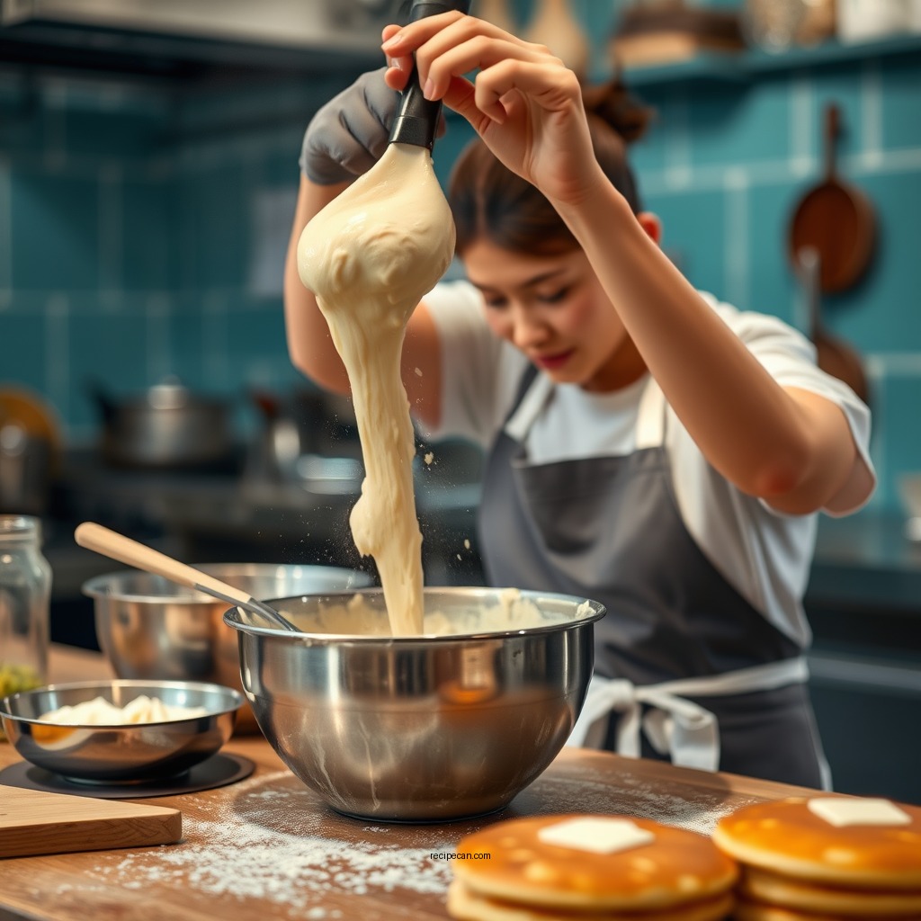 Preparing the Batter - pancake recipe no milk
