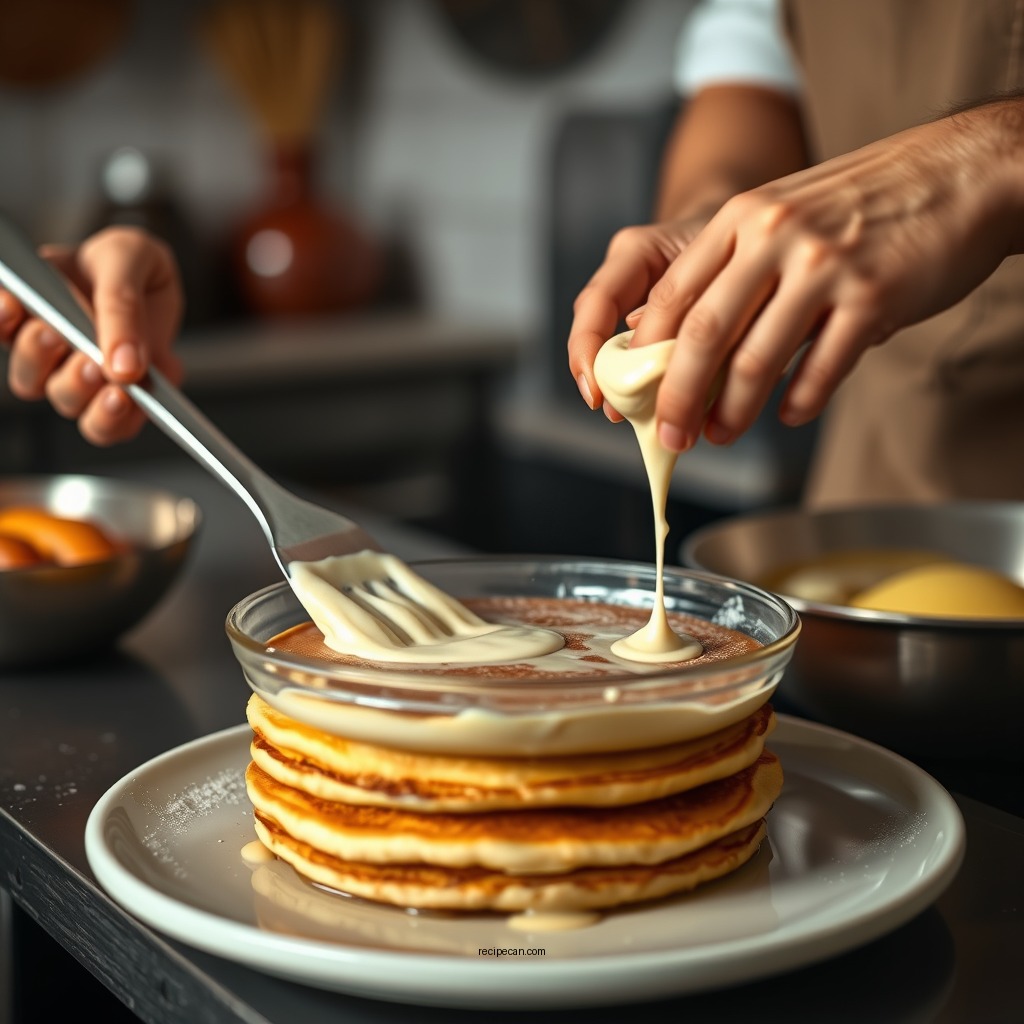 Preparing the Pancake Batter - pancake recipe using buttermilk