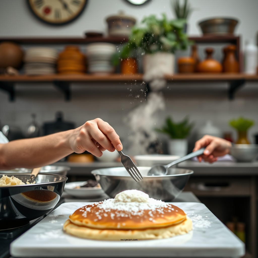 Step-by-Step Preparation - pancake recipe with wholemeal flour