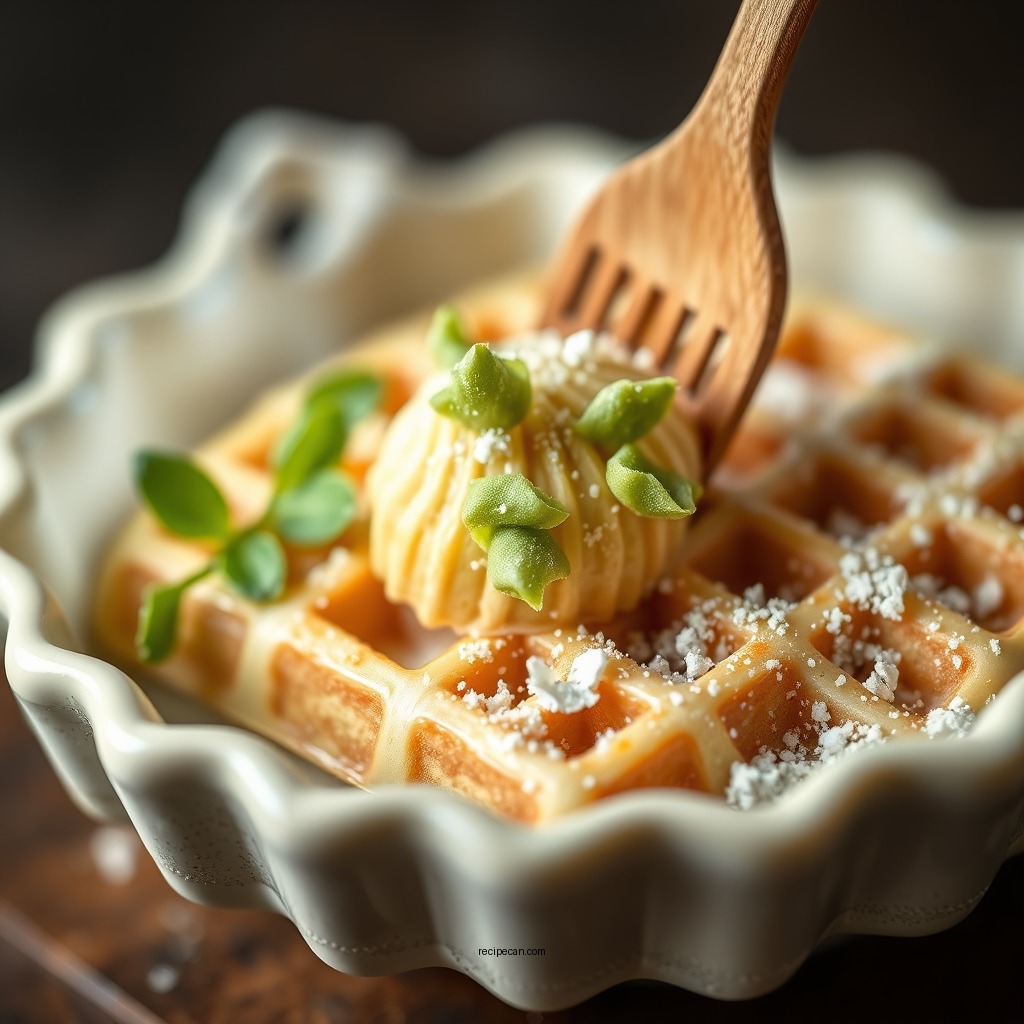 Making the Waffle Batter - pandan waffles recipe