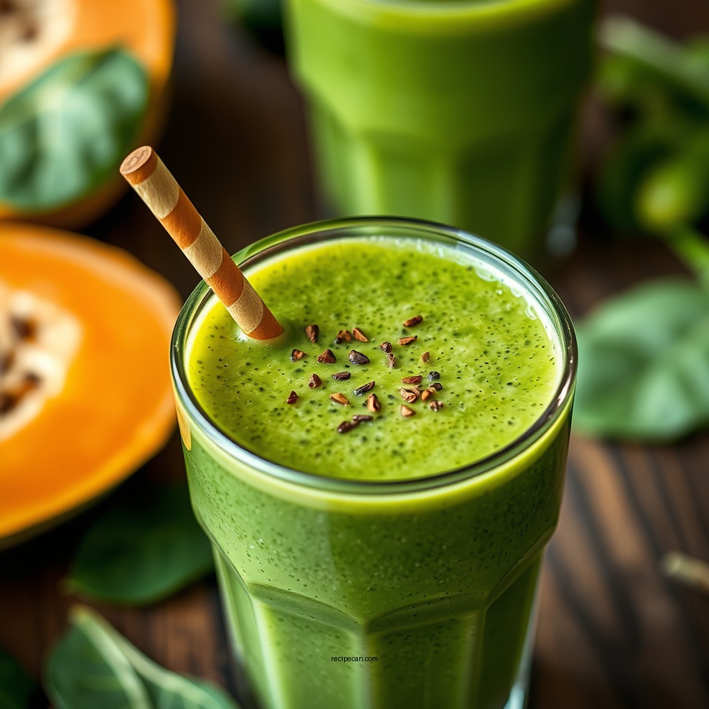 Green Papaya Spinach Smoothie - papaya smoothie recipes