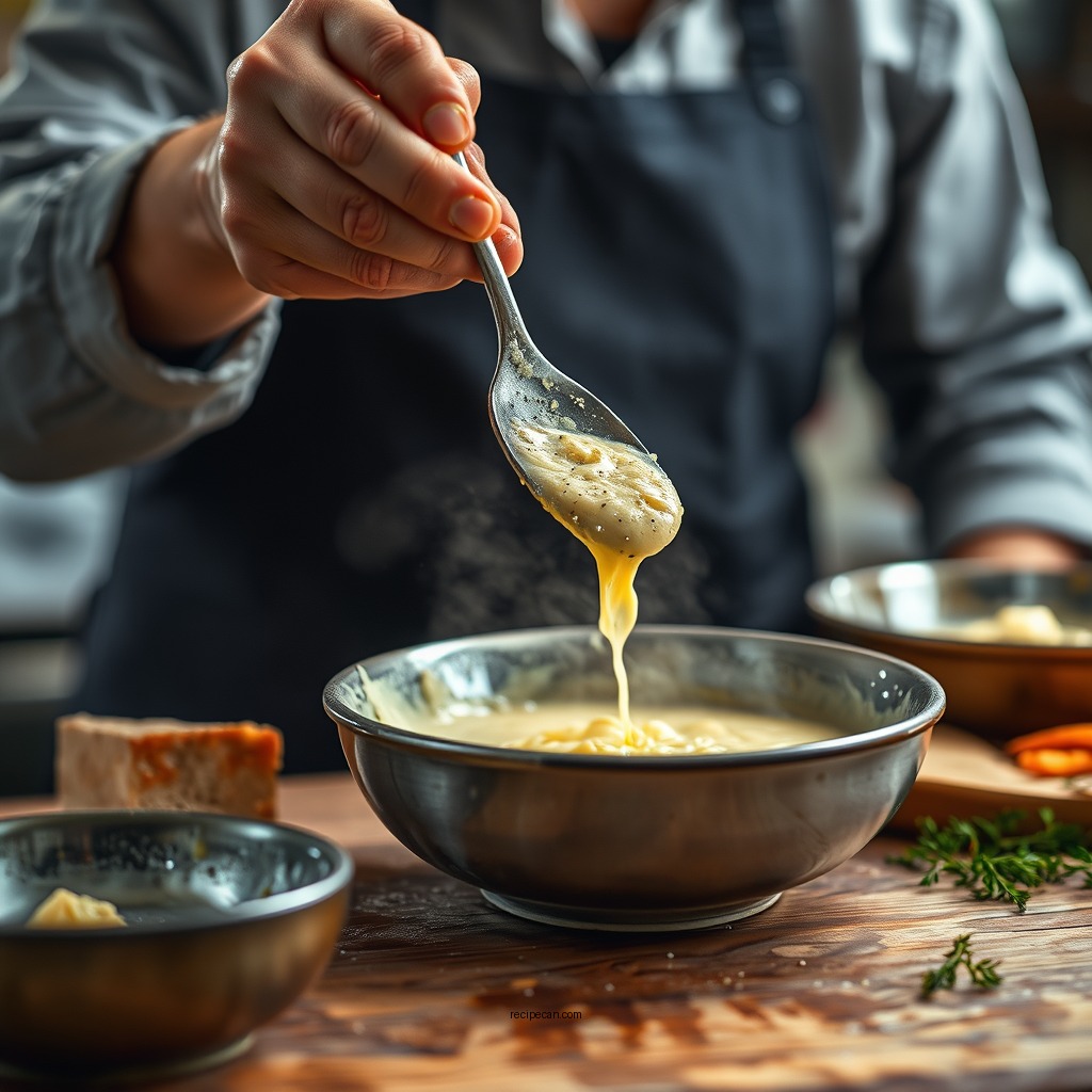Preparing the Base - parmesan sauce recipe