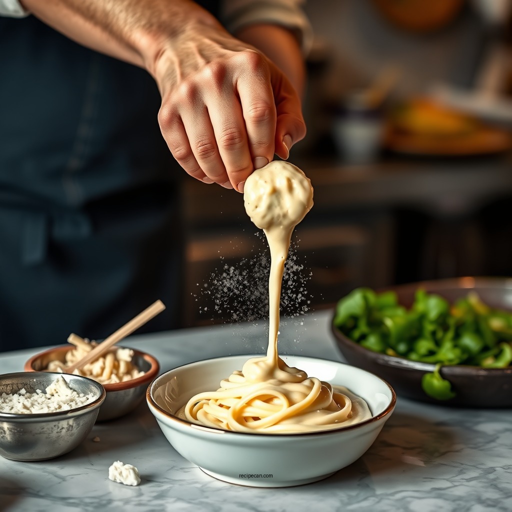 Preparing the Cream Sauce - pasta cream sauce recipe