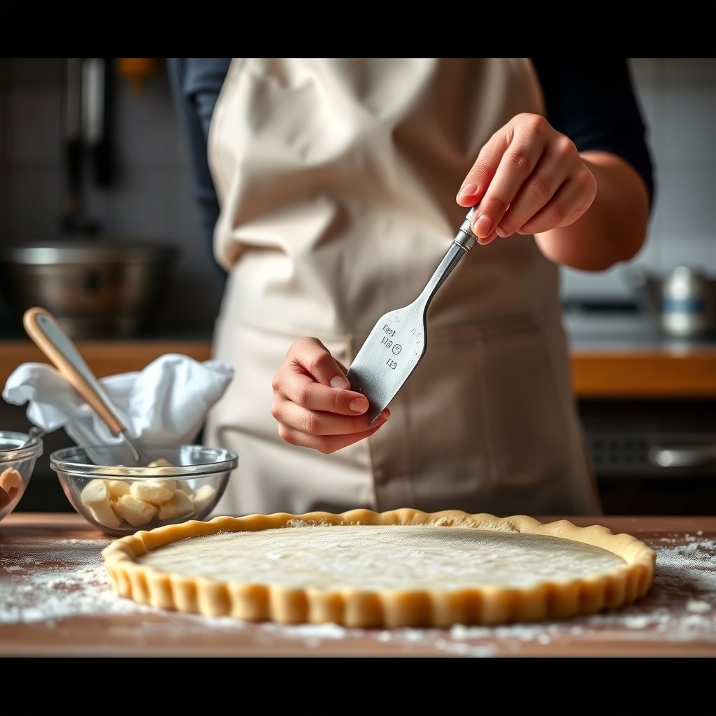 Preparing the Pie Crust - peach custard pie recipe