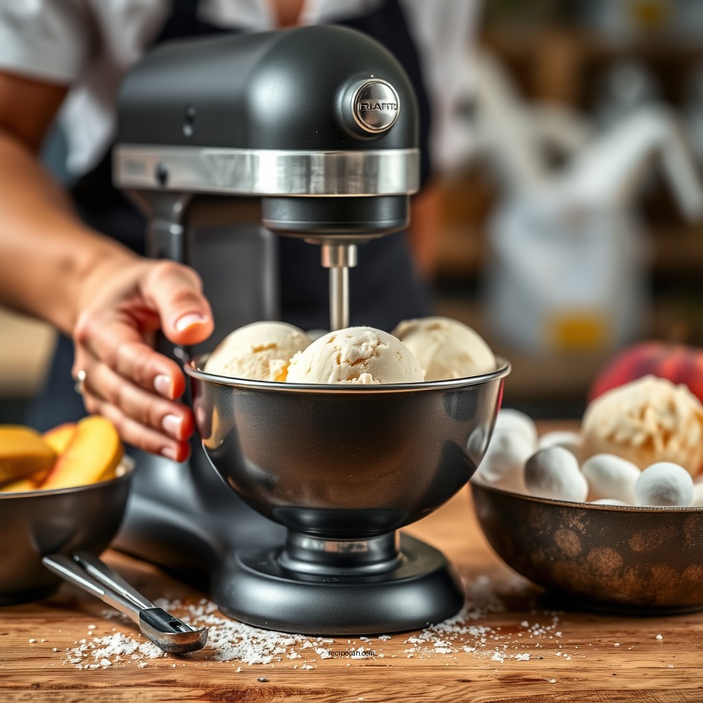 Making the Ice Cream Mixture - peach ice cream recipe for cuisinart