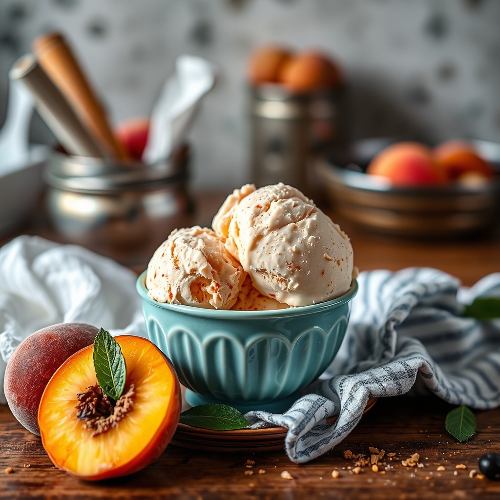 Gather Your Ingredients - peach ice cream recipe no eggs