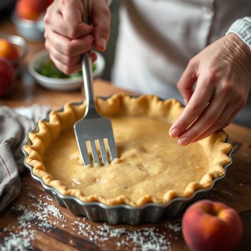 Making the Pie Crust - peach pie recipe with fresh peaches