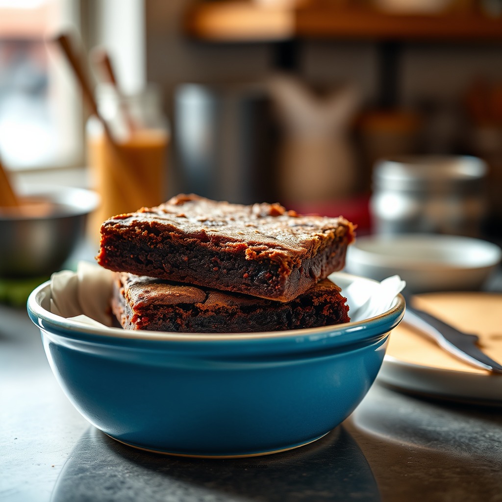 Preparing the Brownie Batter - peanut butter brownies recipe