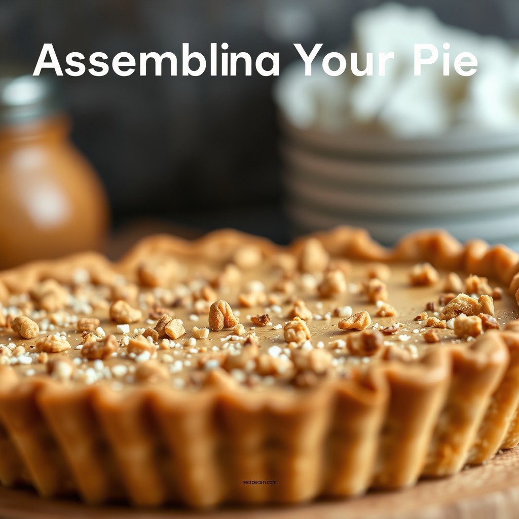 Assembling Your Pie - peanut butter pie recipe no bake