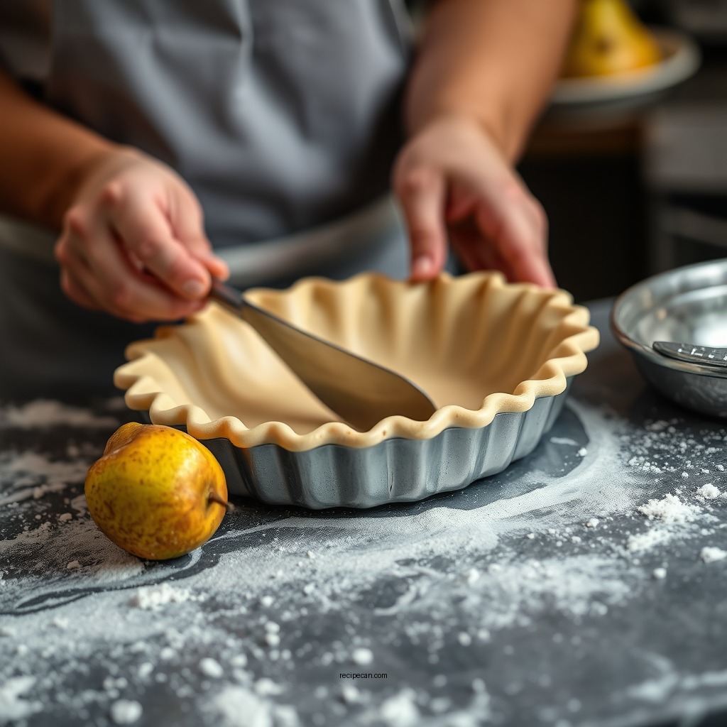 Preparing the Pie Crust - pear pie recipe