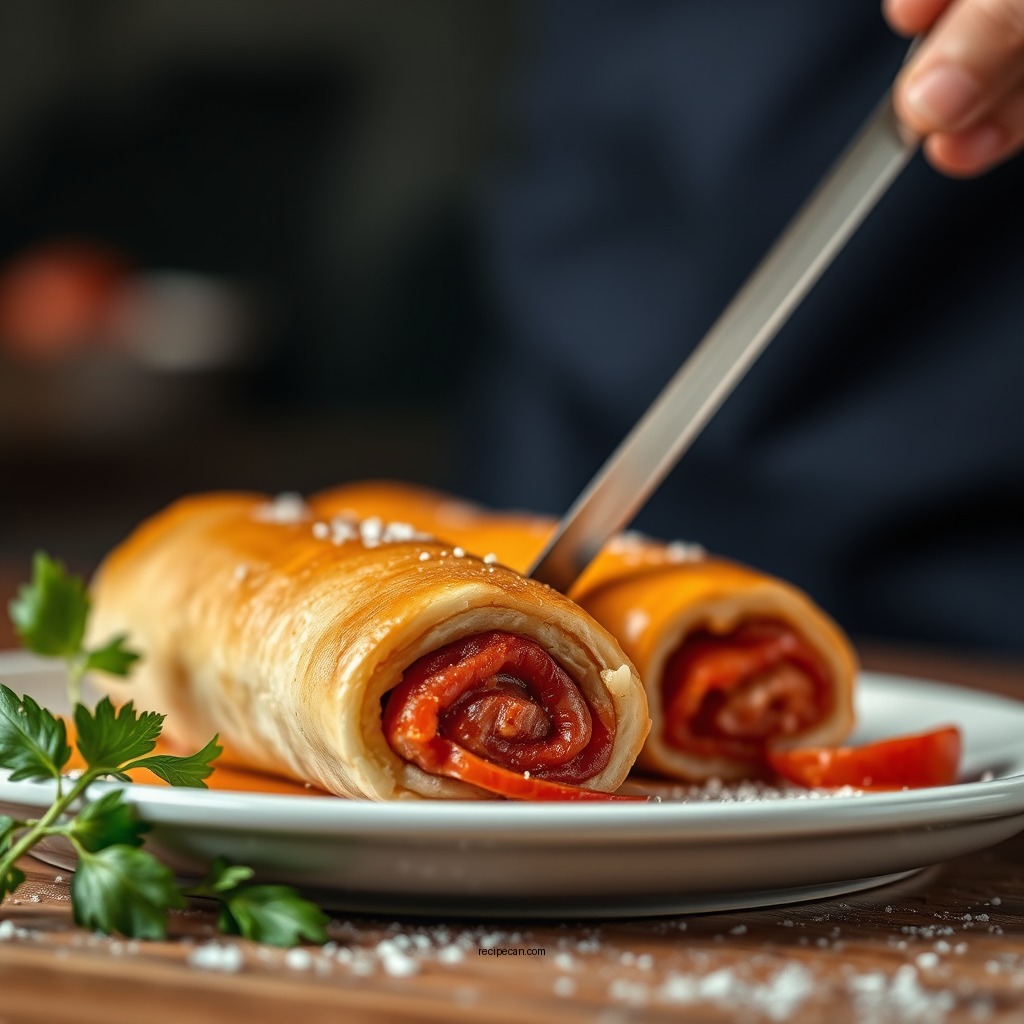 Creating the Filling - pepperoni roll recipe