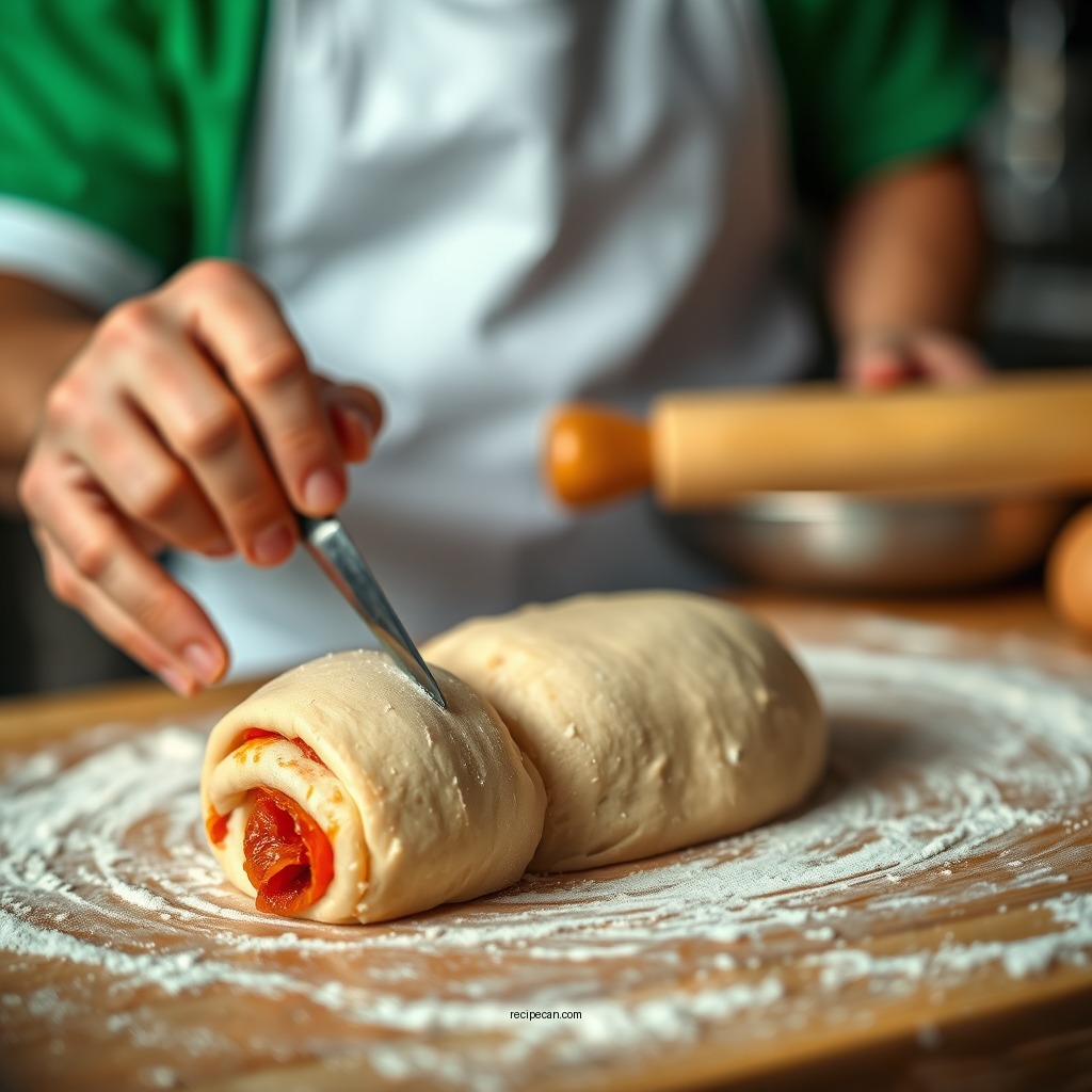 Preparing the Dough - pepperoni roll recipe