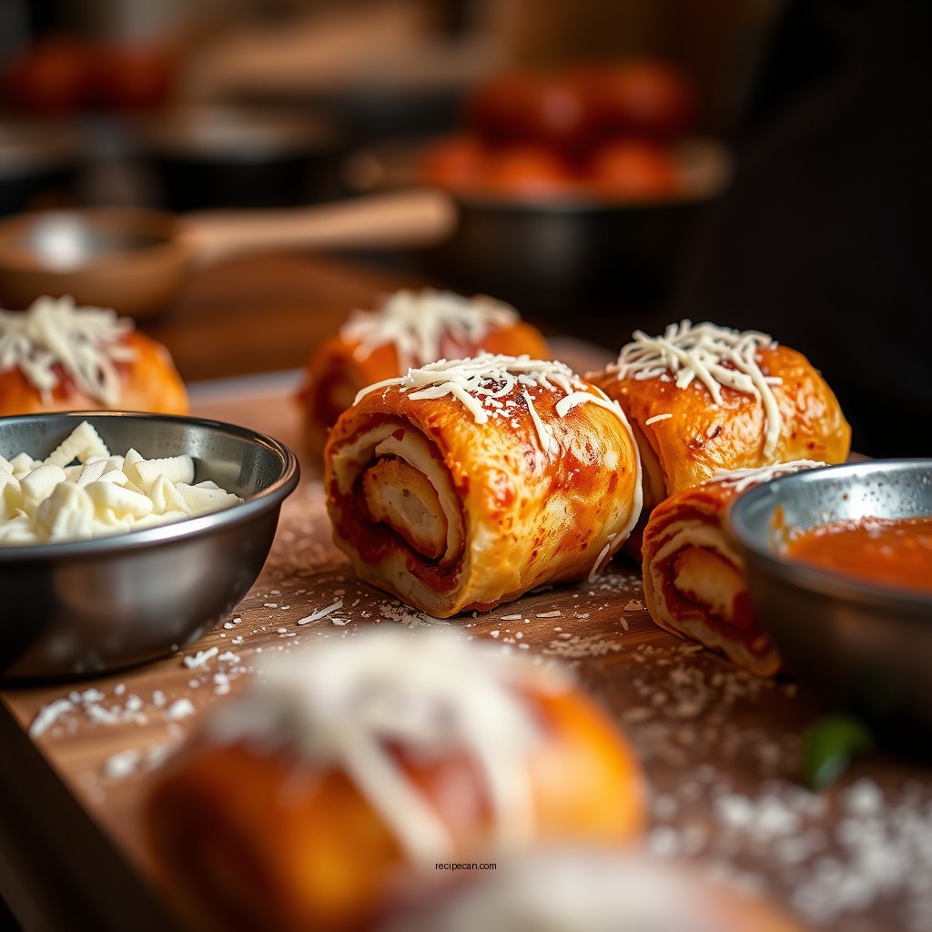 Baking the Pepperoni Rolls - pepperoni rolls recipe