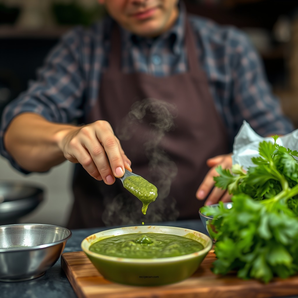 Step-by-Step Preparation - peruvian green sauce recipe
