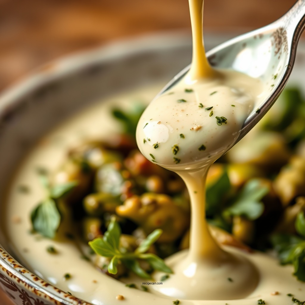 Making the Cream Sauce - pesto cream sauce recipe