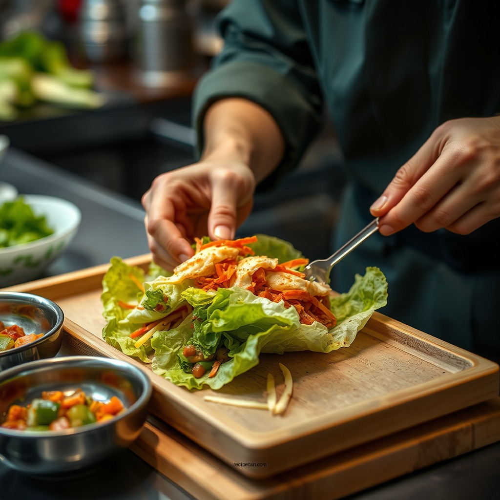 Preparing the Filling - pf changs lettuce wraps recipe copycat