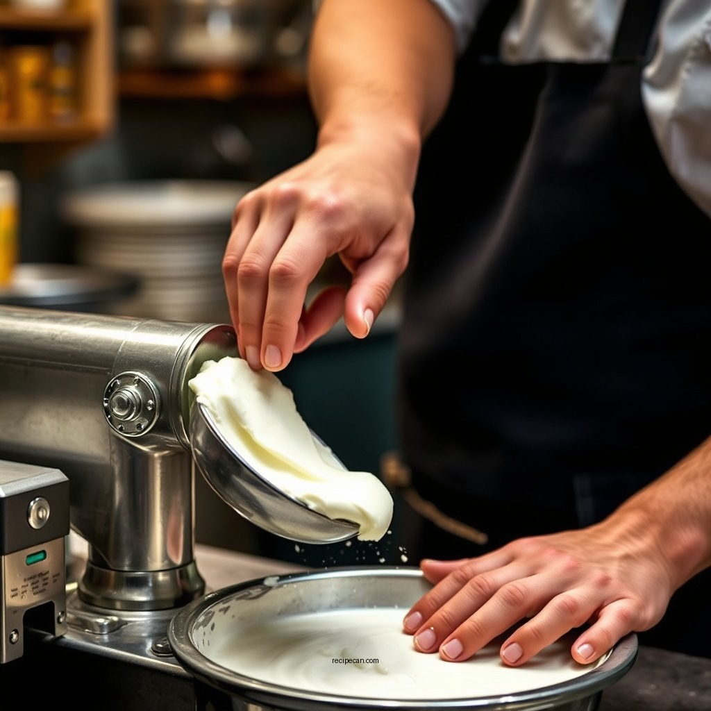 Churning Process - philadelphia cream cheese ice cream recipe
