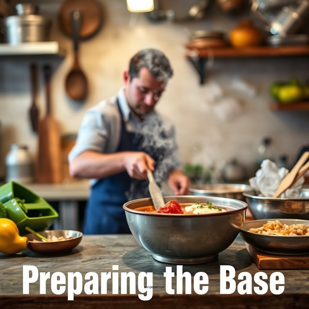 Preparing the Base - picadillo soup recipe mexican