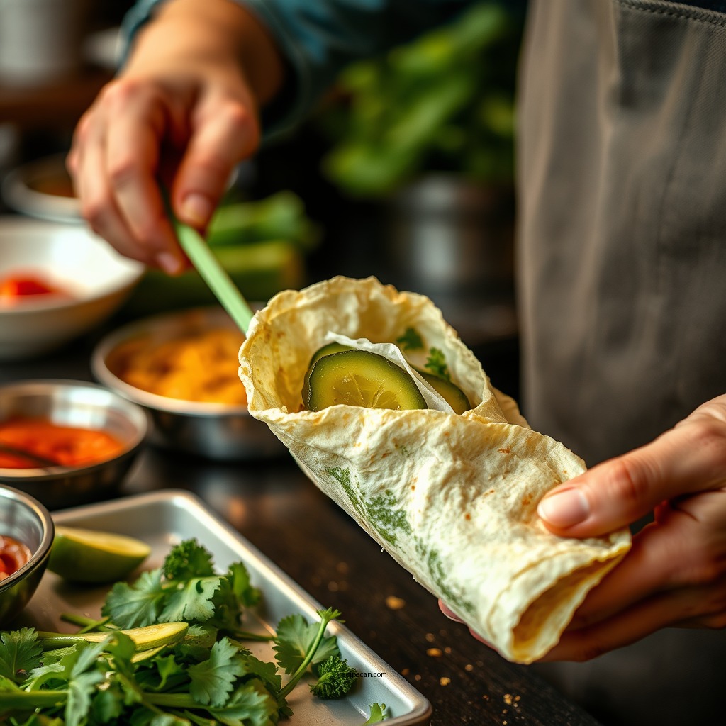 Step-by-Step Preparation - pickle wrap recipe
