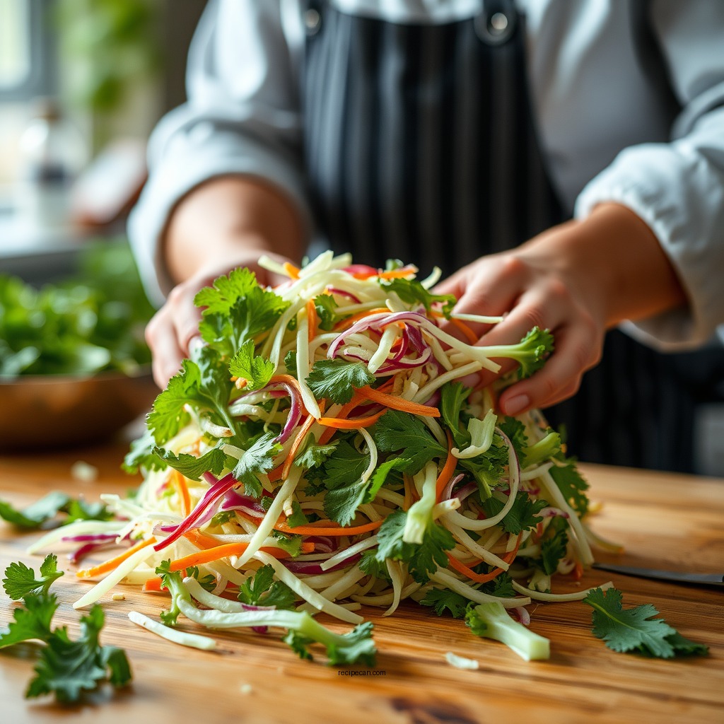 Preparing the Vegetables - pickled coleslaw recipe