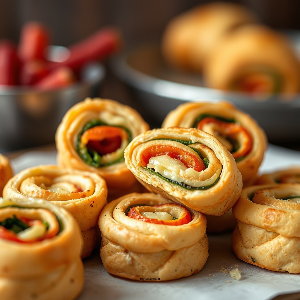Savory Veggie and Cheese Pinwheels - pillsbury crescent roll breakfast recipes
