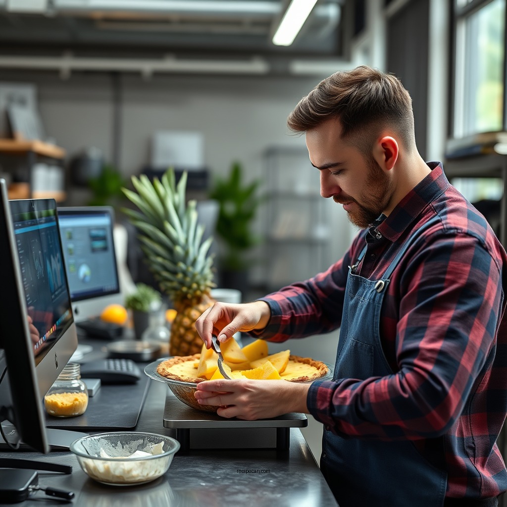 Preparing the Pineapple Filling - pineapple pie recipe
