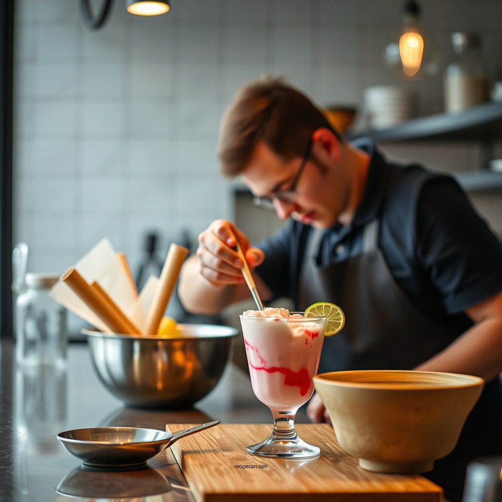 Step-by-Step Preparation - pink squirrel ice cream drink recipe