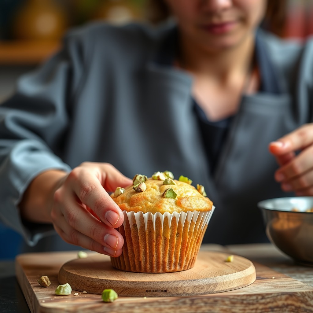Step-by-Step Preparation - pistachio pudding muffin recipe