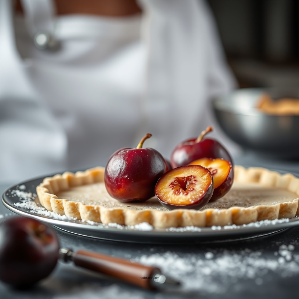 Preparing the Crust - plum tart recipe