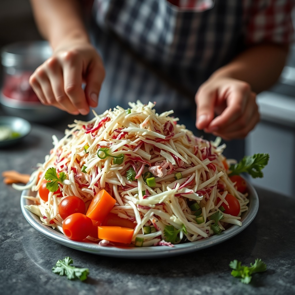 Preparing the Vegetables - popeyes coleslaw recipe