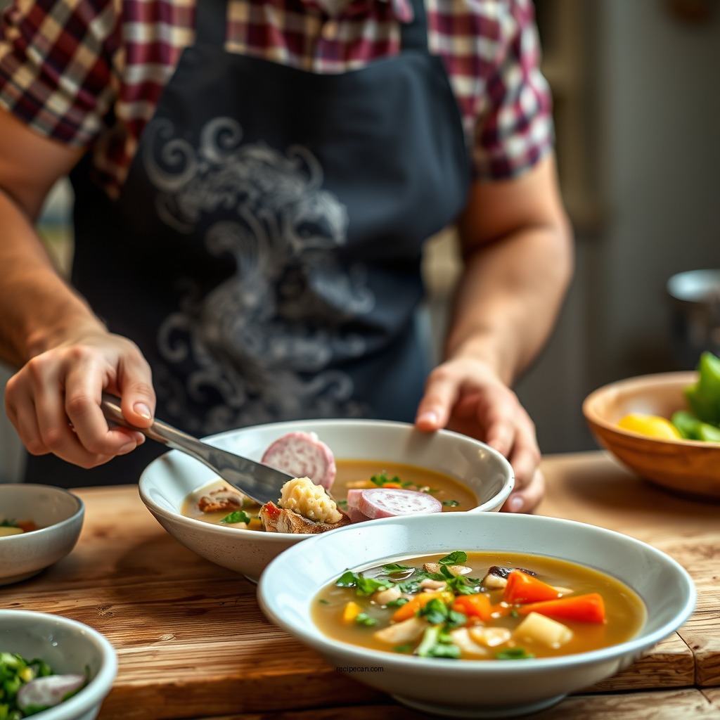 Preparing the Pork - pork and watercress soup recipe