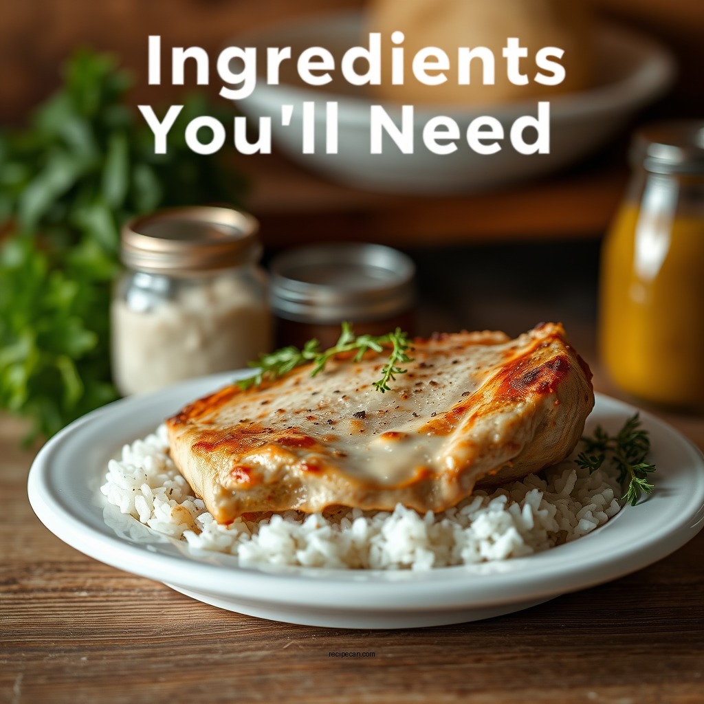 Ingredients You’ll Need - pork chops rice and cream of mushroom soup recipe