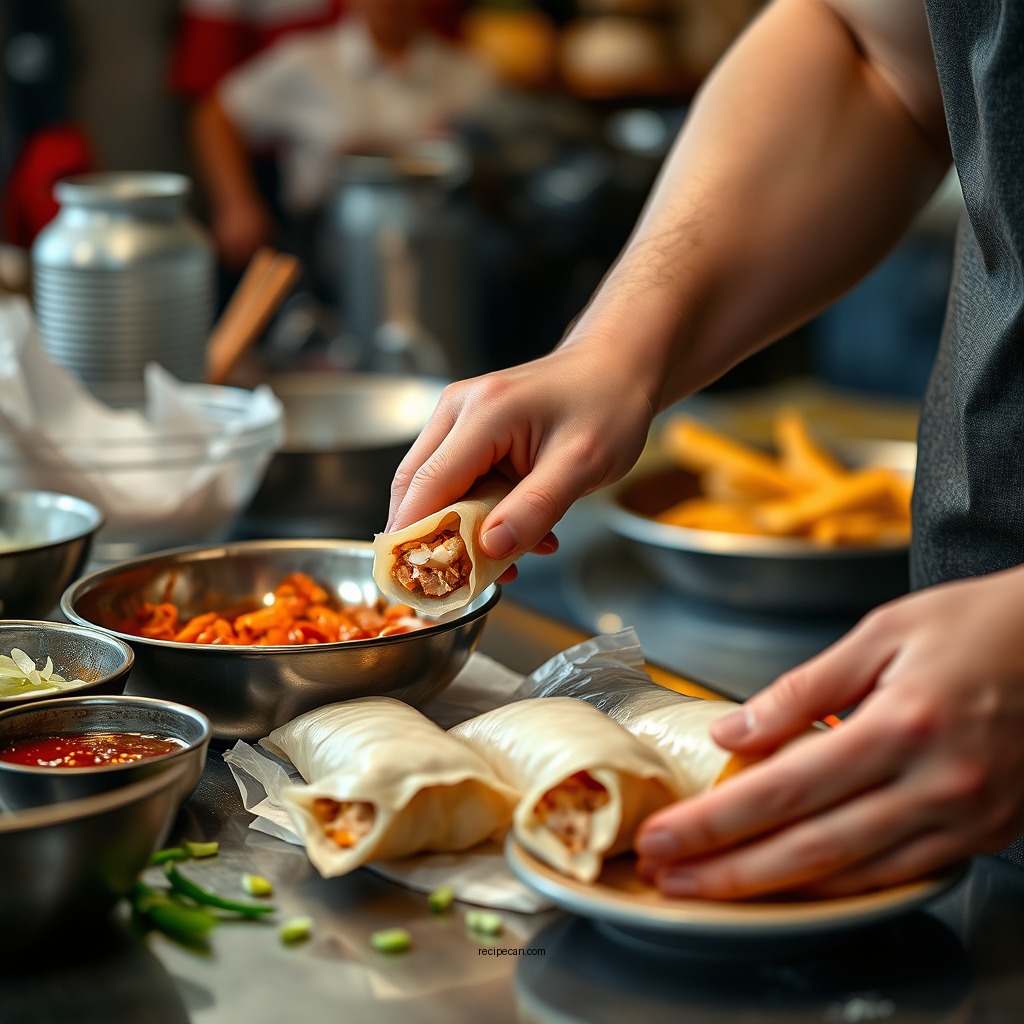 Preparing the Filling - pork egg rolls recipe