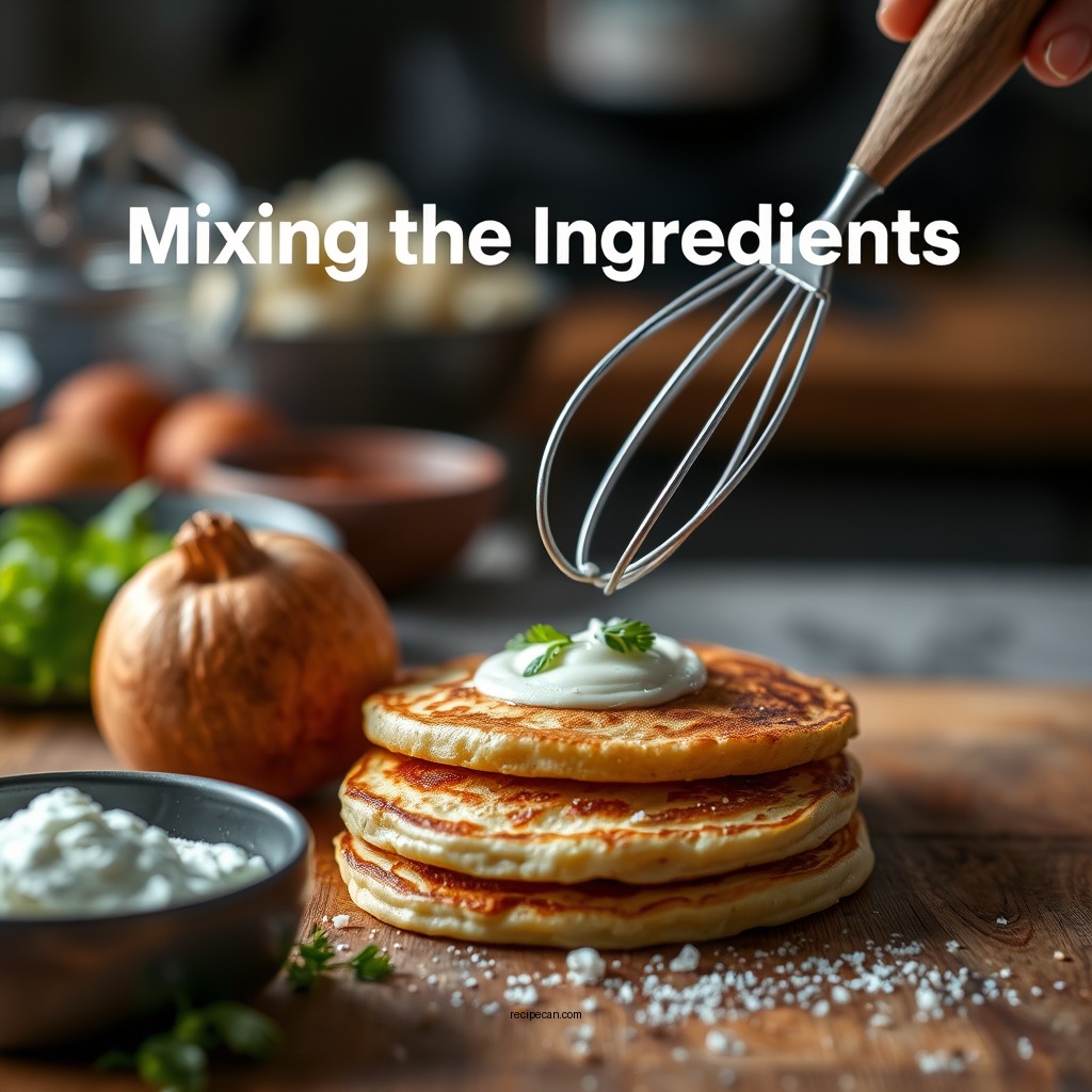 Mixing the Ingredients - potato pancakes recipe